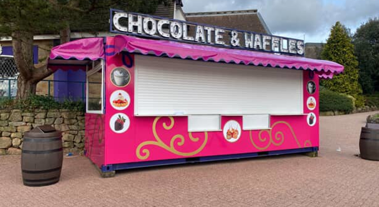 An image of the Chocolate & Waffles stand after FASTSIGNS